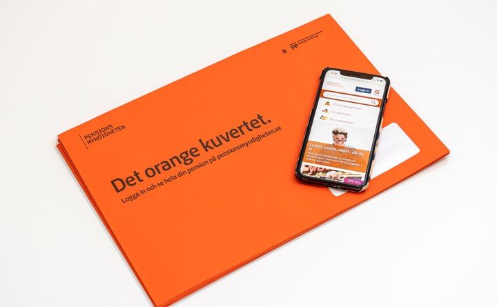 Orange kuvert mobil